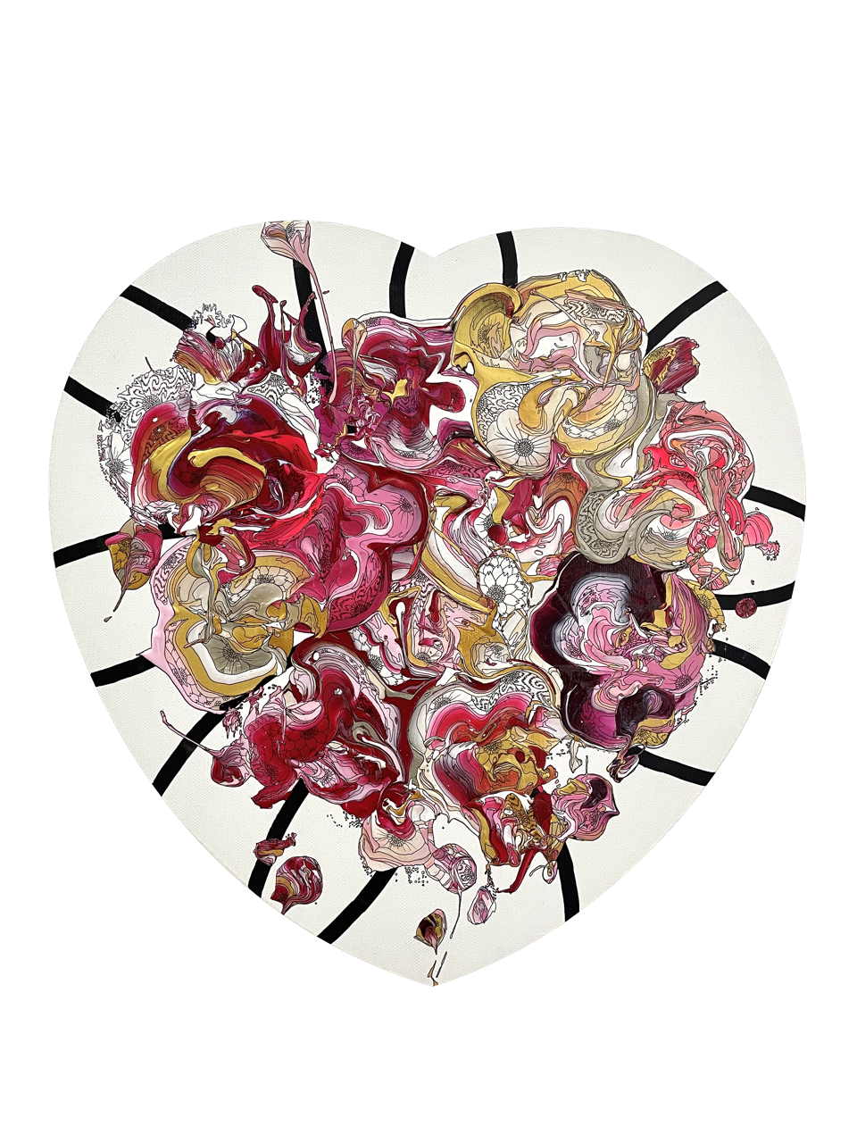 抽象之花卉（白色 x 紅色)）/ Abstract Flowers (White x Red)