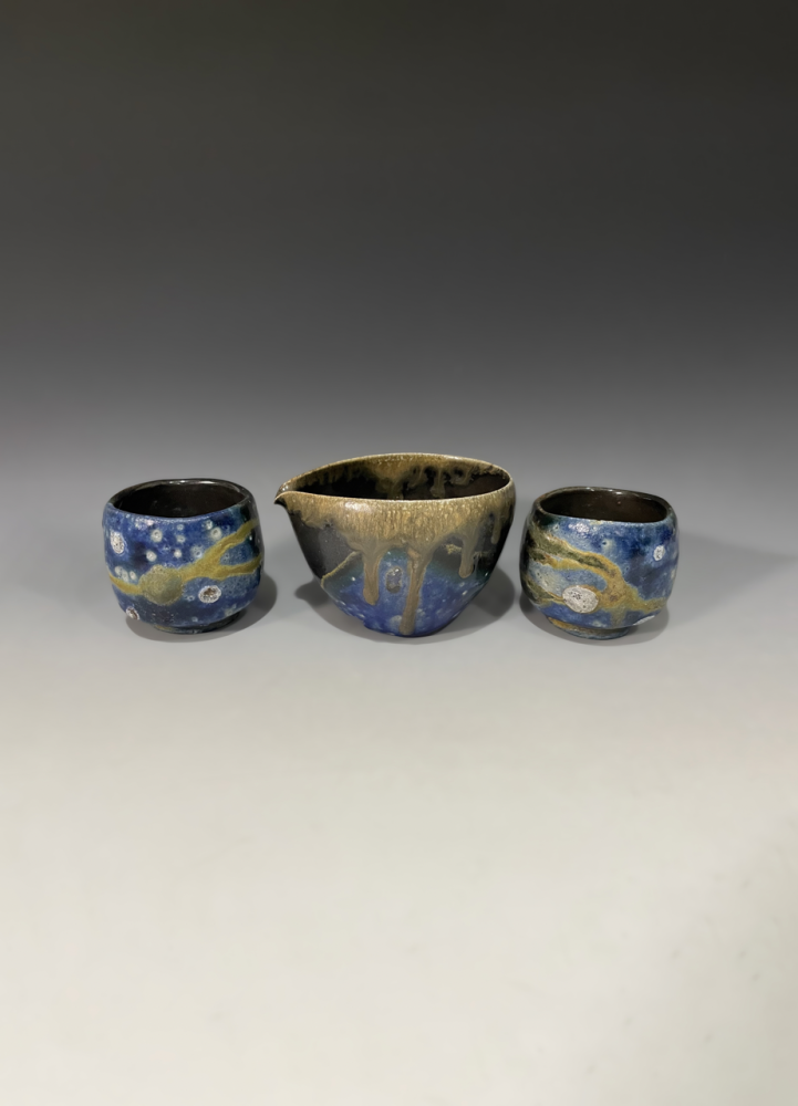 窯變藍色清酒套裝 / Kiln-Changed Blue Sake Set