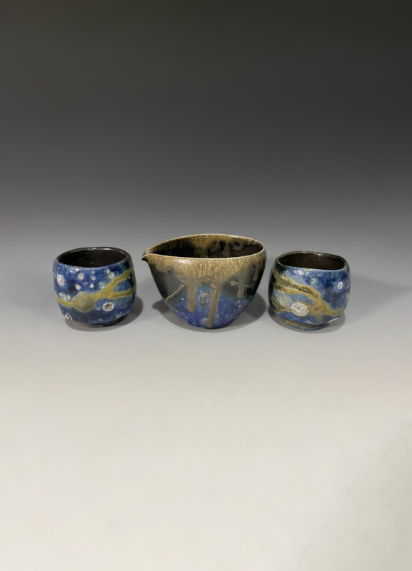 窯變藍色清酒套裝 / Kiln-Changed Blue Sake Set