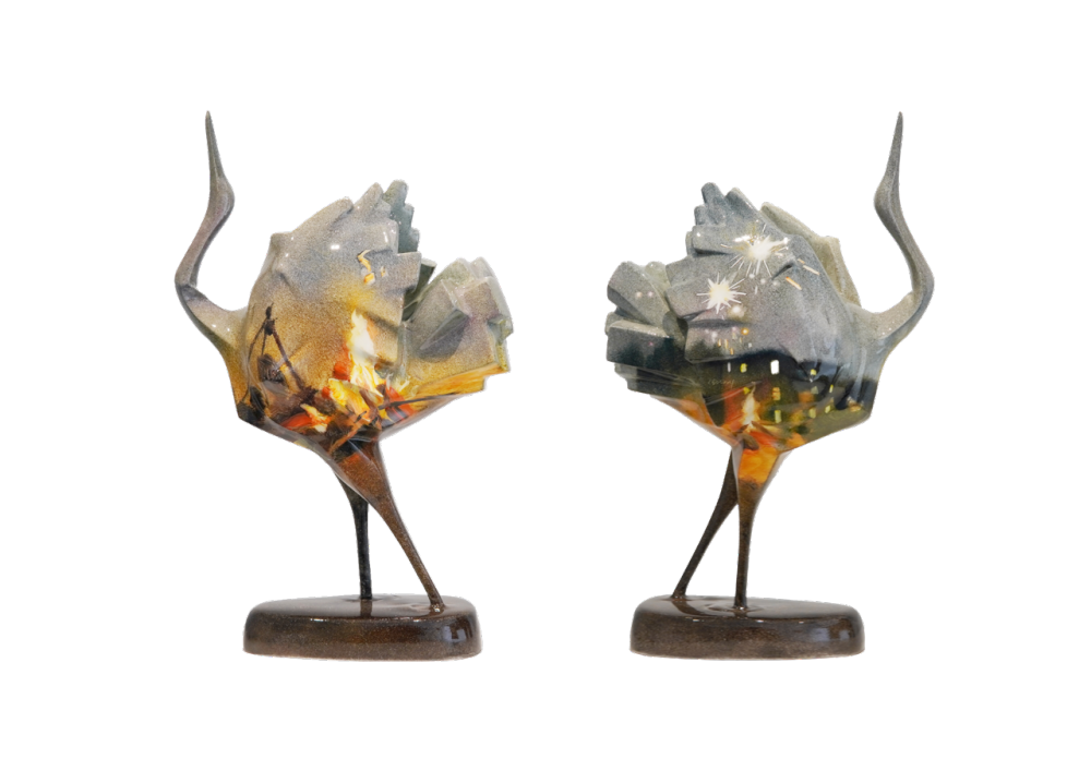 鶴鶴・煙火 / Crane・Fireworks