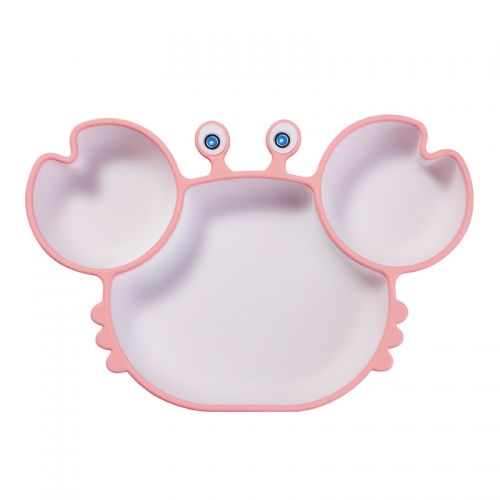 Multicolor Silicone Children Dinner Plate (Crab，ODM&OEM available）