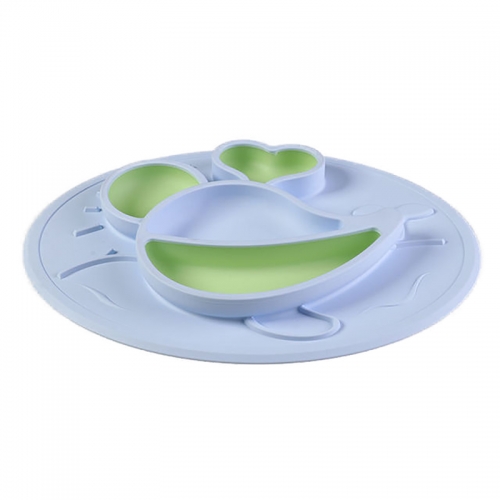 Multicolor Silicone Children Dinner Plate (Whale，ODM&OEM available )