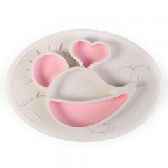 Multicolor Silicone Children Dinner Plate (Whale ，ODM&OEM available )