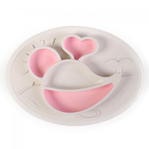 Multicolor Silicone Children Dinner Plate <br>(Whale ，ODM&OEM available )