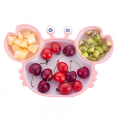 Multicolor Silicone Children Dinner Plate (Crab，ODM&OEM available）