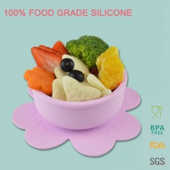 Multicolor Silicone Children Dinner Plate (Clover，ODM&OEM available)