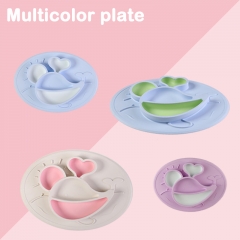 Multicolor Silicone Children Dinner Plate (Whale，ODM&OEM available )