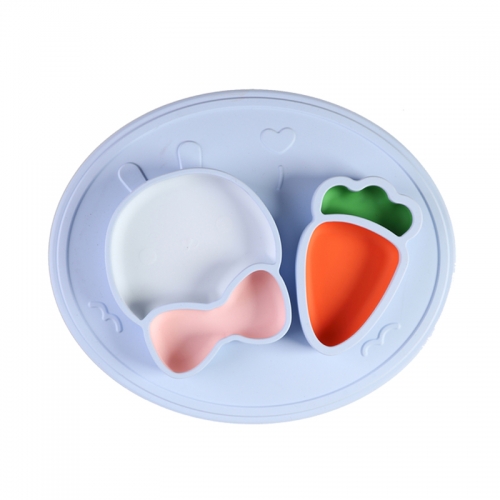 Multicolor Silicone Children Plate <br>(Rabbit ，ODM&OEM available)