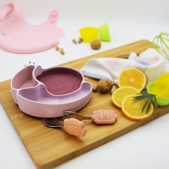 Multicolor Silicone Children Dinner Plate (Snail，ODM&OEM available)