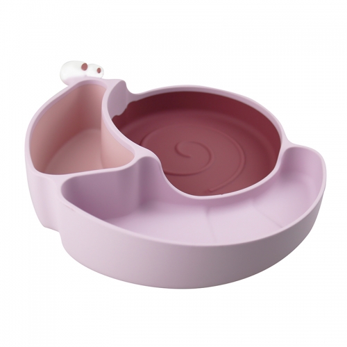 Multicolor Silicone Children Dinner Plate (Snail，ODM&OEM available)