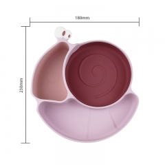 Multicolor Silicone Children Dinner Plate (Snail，ODM&OEM available)