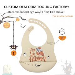 Halloween Silicone Cute Baby Bibs in bulk (Wholesale Customized ,ODM&OEM available）