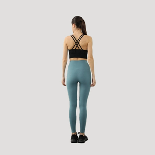 Yoga Leggings with Pockets High Waist Compression Workout Running Gym Cyan