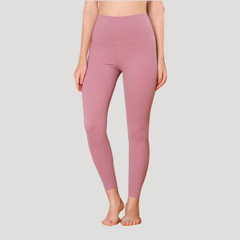 Yoga Leggings with Pockets High Waist Compression Workout Running Gym Lotus root Pink CK1038