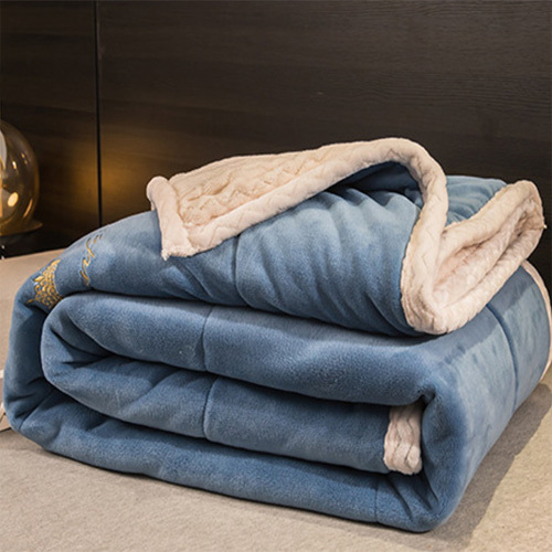 Milk fleece solid blanket double-sided fleece thickened warm blanket comforter Single pair skin friendly nap blanket