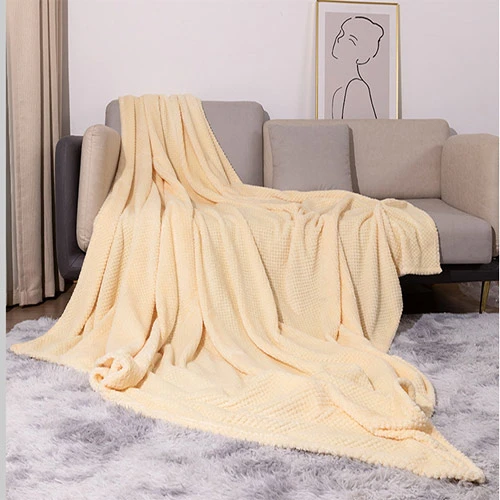 Thickened solid color pineapple flannel blanket coral velvet sofa blanket air conditioning blanket nap blanket