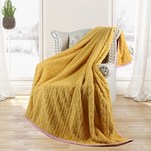Double sided jacquard thickened taff cashmere blanket fall and winter office nap blanket