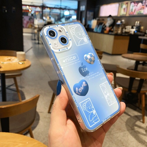 New Gradual Love Full Eyes Transparent Blue Creative Phone Case K926