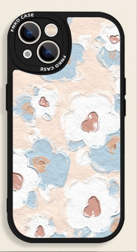 New Little Fat Girl All-inclusive Oil Painting Flower Soft Shell Mobile Phone Case white Black K683-K684