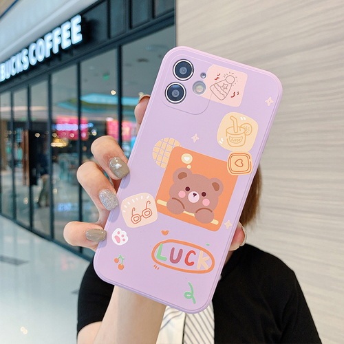 Personalized milk tea bear Lucky bear liquid silicone mobile phone case F169-F170