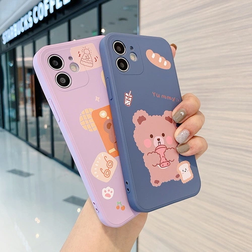 Personalized milk tea bear Lucky bear liquid silicone mobile phone case F169-F170