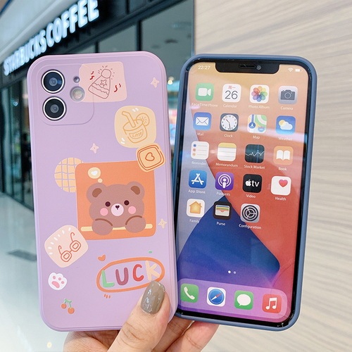 Personalized milk tea bear Lucky bear liquid silicone mobile phone case F169-F170