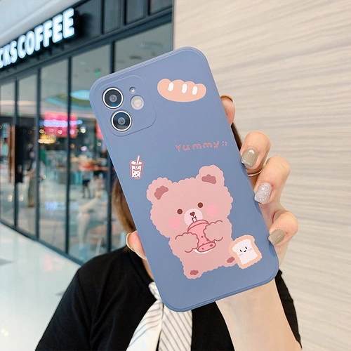 Personalized milk tea bear Lucky bear liquid silicone mobile phone case F169-F170
