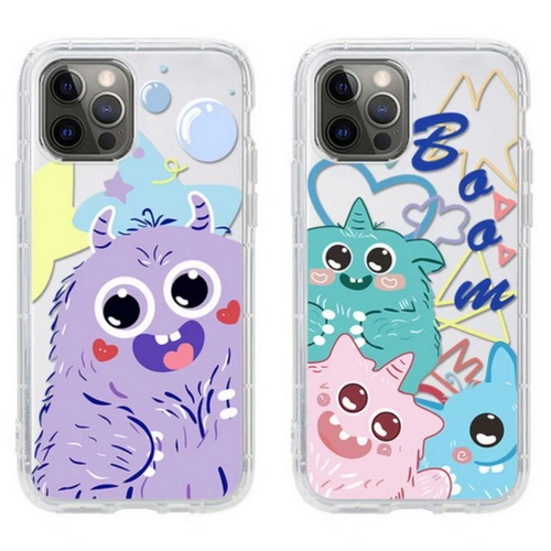 QD Purple monster, Makaron color monster transparent air cushion mobile phone case U113-U114