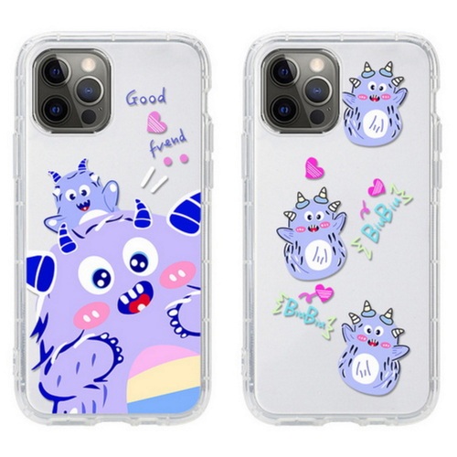 QD Two purple monsters, three purple monsters transparent air cushion mobile phone shell U119-U120