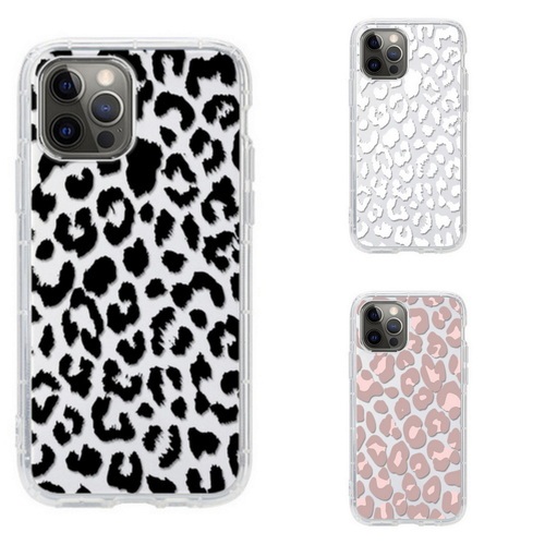QD White, black, pink leopard print transparent air cushion mobile phone case U155-U156-U158