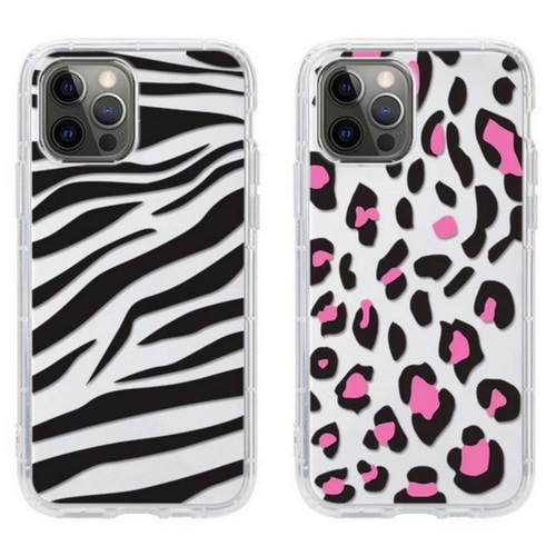 QD Zebra black pink leopard print, transparent air cushion mobile phone case O274-O275