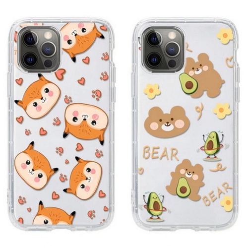 QD Deer Head, Bear Cow Oil Fruit Transparent Air Cushion Mobile Phone Case S084-U091