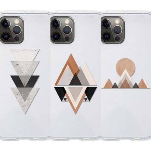 QD Creative geometric triangle pattern transparent air cushion mobile phone case U227-U231-U232
