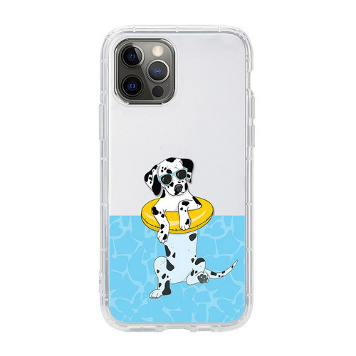 QD Swimming Corgi dog, swimming ring spotted dog transparent air cushion mobile phone case U241-U242