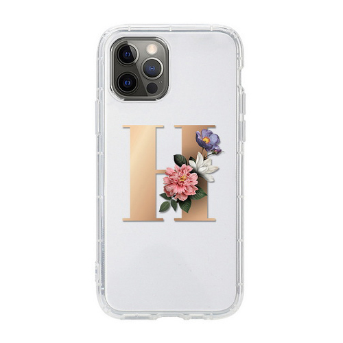 Art Letter E-F-G-H Flower Transparent Air Cushion Phone Case X221-X222-X223-X224