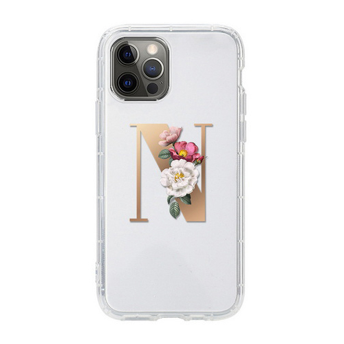 Art Letter M-N-O-P Flower Transparent Air Cushion Phone Case X229-X230-X231-X232