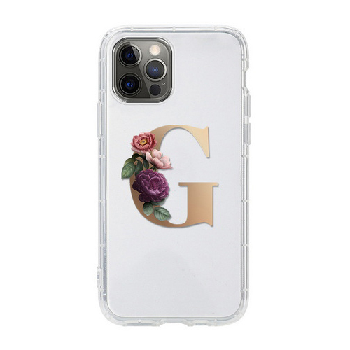 Art Letter E-F-G-H Flower Transparent Air Cushion Phone Case X221-X222-X223-X224