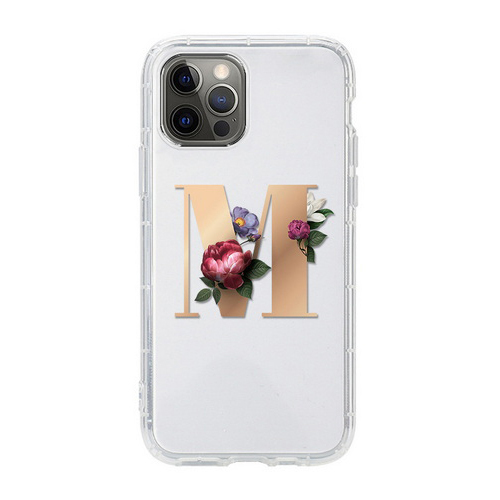 Art Letter M-N-O-P Flower Transparent Air Cushion Phone Case X229-X230-X231-X232