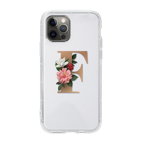 Art Letter E-F-G-H Flower Transparent Air Cushion Phone Case X221-X222-X223-X224