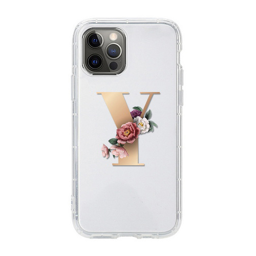 Art Letter Y-Z Flower Transparent Air Cushion Phone Case X241-X242