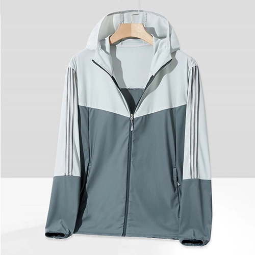 Men UV Sun Protection Clothing Zip Up Lightweight Sun Shirt Hiking Outdoor Performance Jackets Ice shred quick dry 21266A Four Color