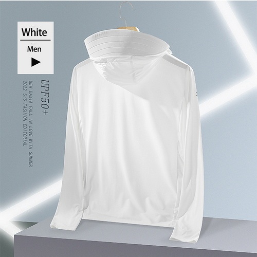 Men Hoodie  UPF 50+ Long Sleeve Sun Protect Shirts, UV-SPF Sunscreen Top 21WF03M Five Color
