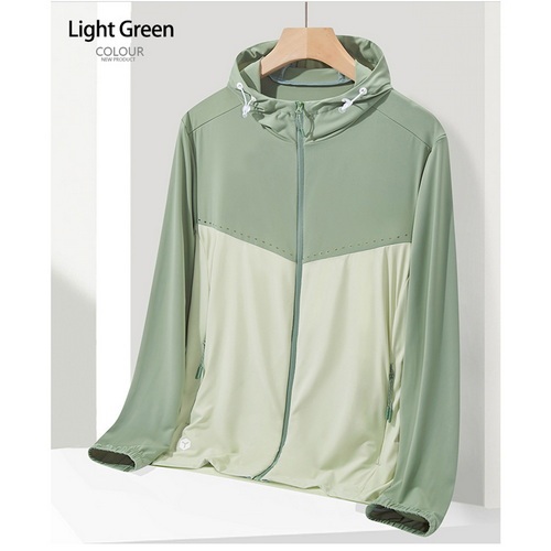 Women Sun Protection Jacket UPF50 Sunscreen Shirt Sun Block Fashion color blocking Hoodie Pockets 9002W Three Color