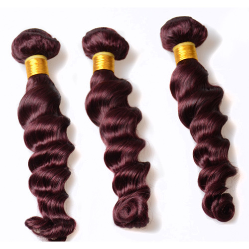 8A Brazilian Virgin Human Hair Extensions Wine Red 199J Loose Wave 3 Bundles 100gx3