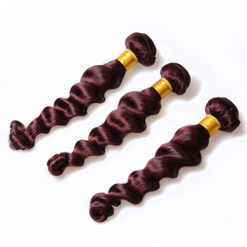 8A Brazilian Virgin Human Hair Extensions Wine Red 199J Loose Wave 3 Bundles 100gx3