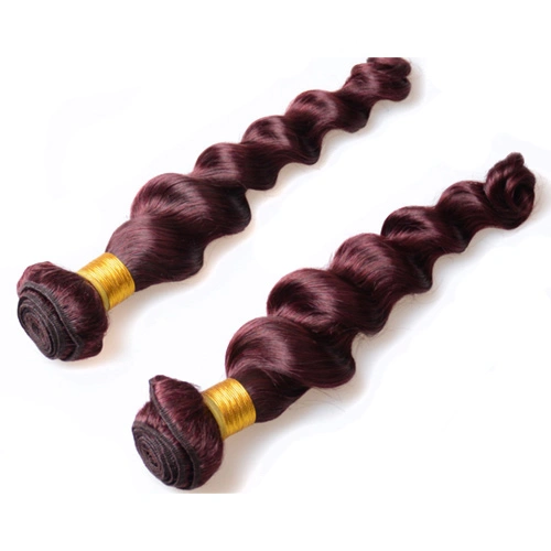 8A Brazilian Virgin Human Hair Extensions Wine Red 199J Loose Wave 3 Bundles 100gx3