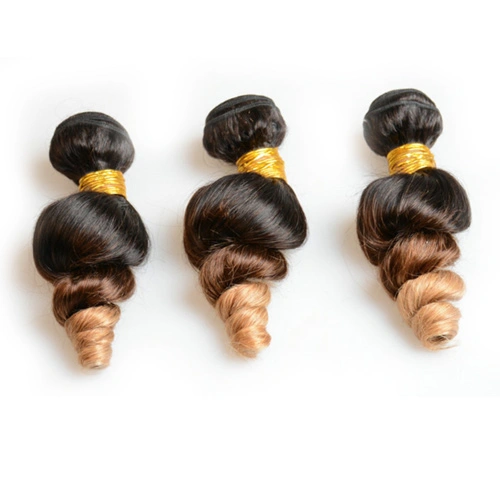 Three Tone Color 1B/4/27 Brazilian Remy Human Hair Loose Wave 3 Bundles Human Hair Extensions 100% Real Virgin Bundles Human Hair 100gX3