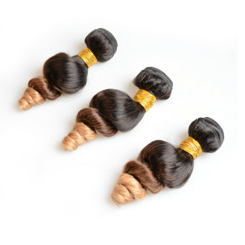 Three Tone Color 1B/4/27 Brazilian Remy Human Hair Loose Wave 3 Bundles Human Hair Extensions 100% Real Virgin Bundles Human Hair 100gX3