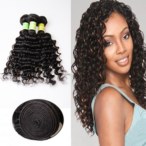 7A Deep Wave Brazilian Funmi Remy 3 Bundles Human Hair Extensions 100% Real Virgin Bundles Human Hair Natural Color 100gX3