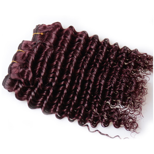 8A Deep Wave #99J Funmi Remy 3 Bundles Human Hair Extensions 100% Real Virgin Bundles Human Hair 100gX3